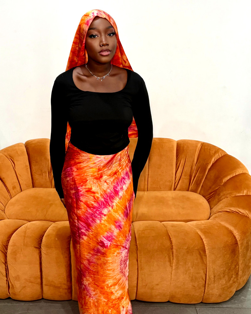 Pagne Lüwoma – Tie & Dye Orange/fuchsia