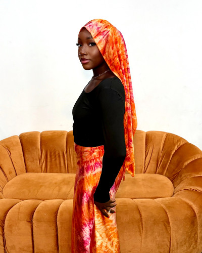 Pagne Lüwoma – Tie & Dye Orange/fuchsia
