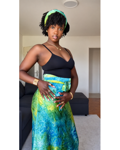 Pagne Lüwoma – Tie & Dye Vert/Bleu