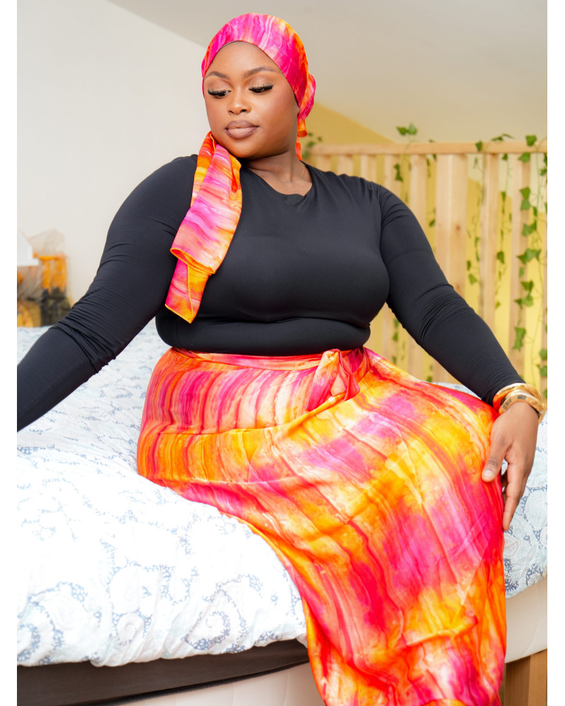 Pagne Lüwoma – Tie & Dye Orange/fuchsia