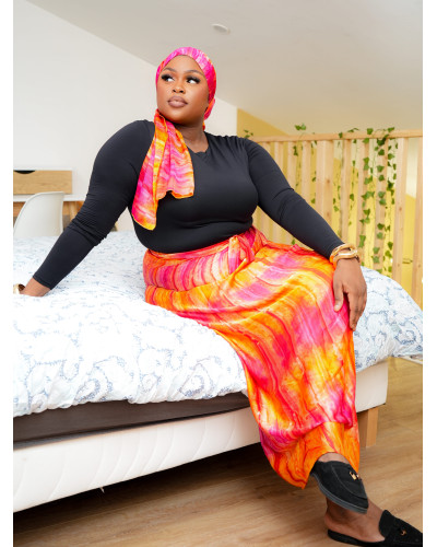 Pagne Lüwoma – Tie & Dye Orange/fuchsia